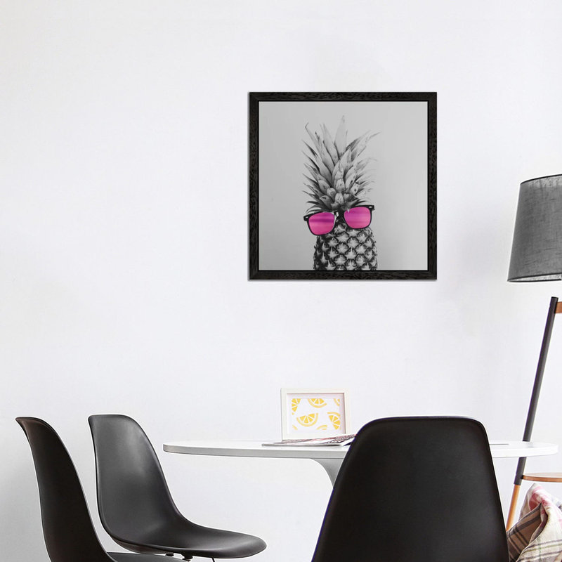 Mrs. Pineapple by Chelsea Victoria - Print on Canvas, 45.72 cm H x 45.72 cm W, Black Framed
