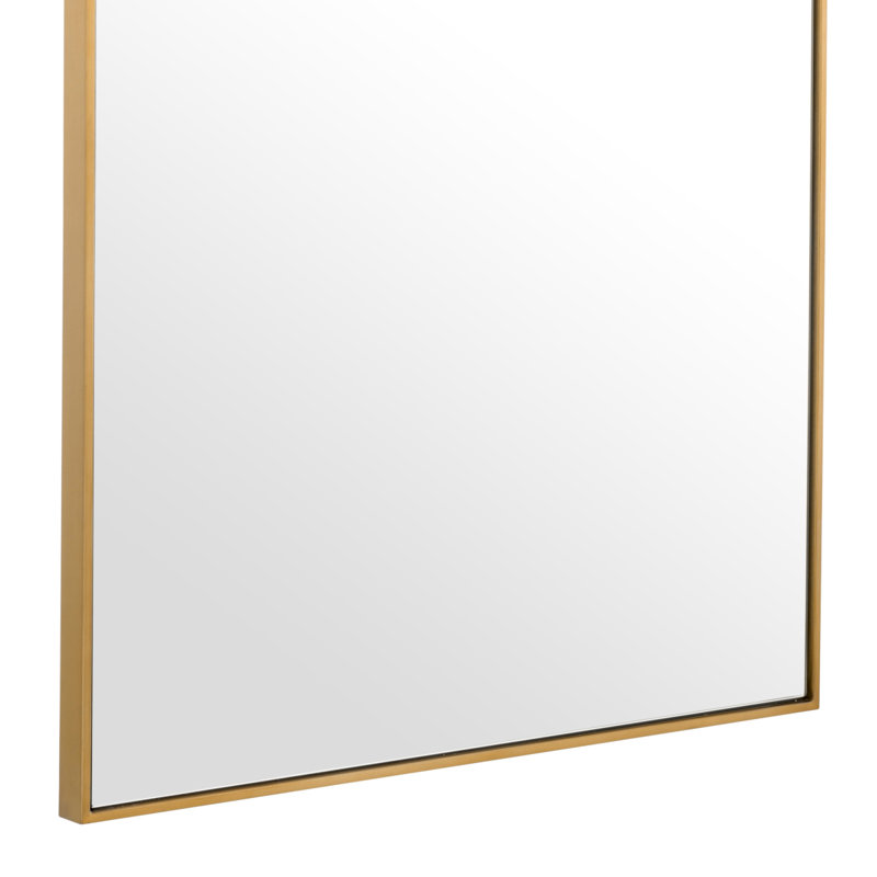 Miroir d'appoint moderne et contemporain en laiton brossé Redondo, 70,87 po x 35,43 po