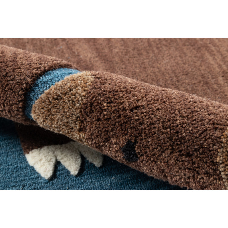 Tapis bleu marine Castille pour enfants, Rectangulaire 3 pi x 5 pi