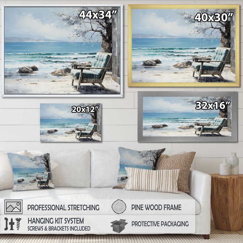 Coastalwindows Windows to the III - Imprimé, Cadre simple noir, H 12 po x l 20 po x P 1 po