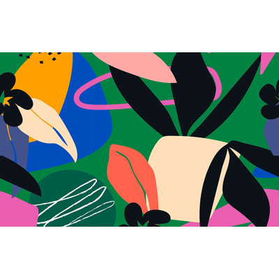 Murale pelez et collez de qualité supérieure - Formes florales abstraites