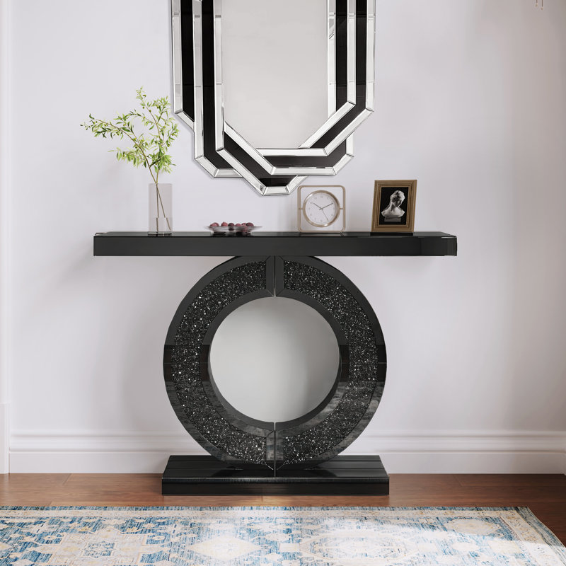 Console à miroir avec accents, Noir