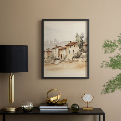 «Vintage Landscape», reproduction encadrée en bois massif
