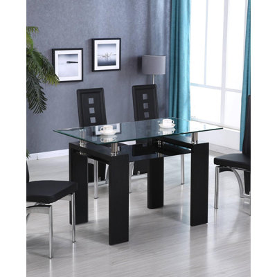 Black Glass Dinette Table