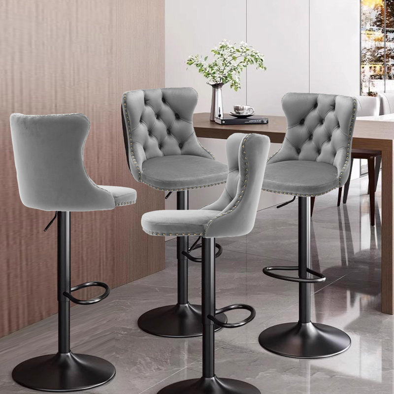 Tabouret pivotant à hauteur réglable Kosten, Gris