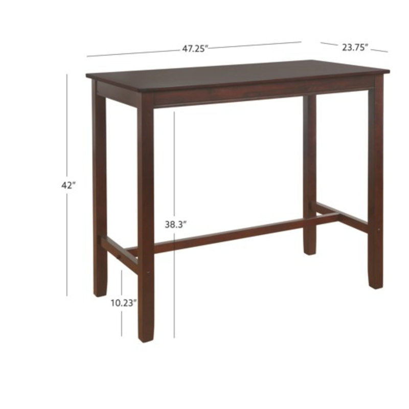 Ensemble de salle à manger à hauteur de bar 4 personnes Arlyce, H 36 po x L 47,25 po x l 23,75 po, Brun, Brun / cognac