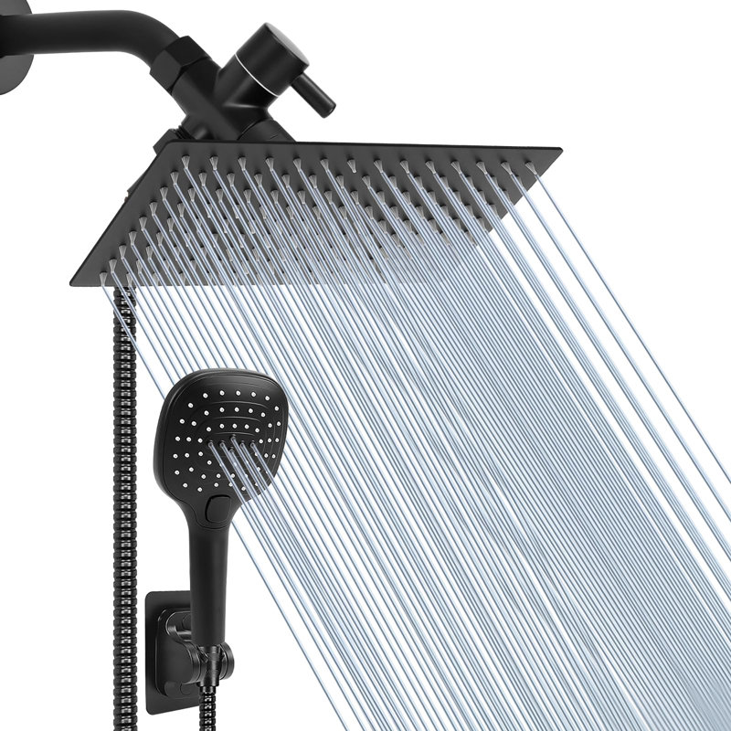 12-Inch Shower Set With Hose, Matte Black