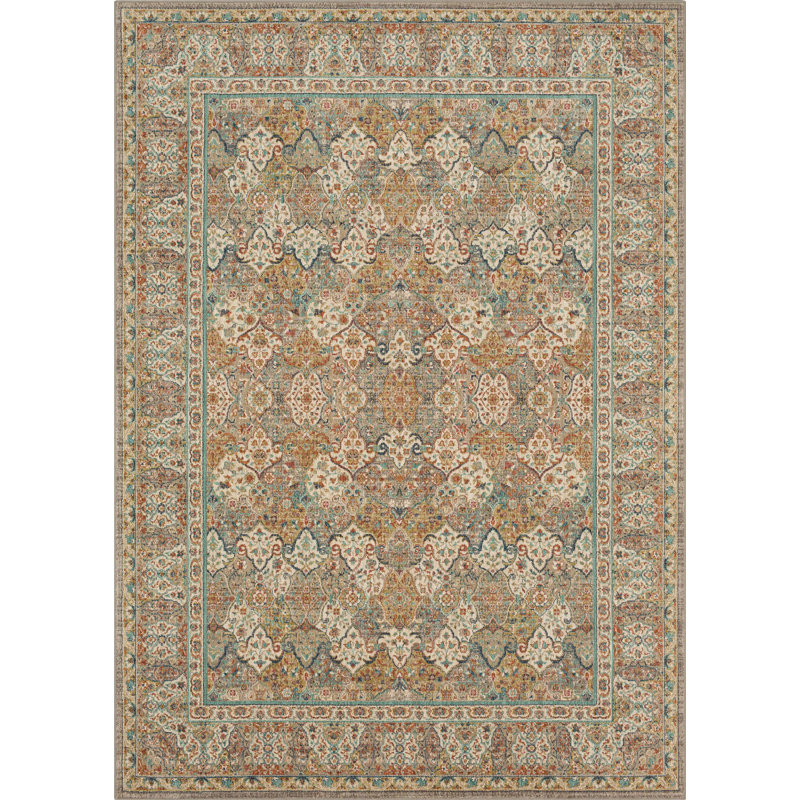 Highgrove Estate 8' x 11' Blue and Beige EverStrand Wool-Like Area Rug