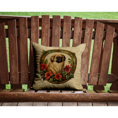 Christmas Flowers Frame Other/No Pattern Throw Pillow