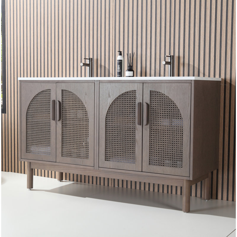 Nara 60" W Double Vanity, Brown