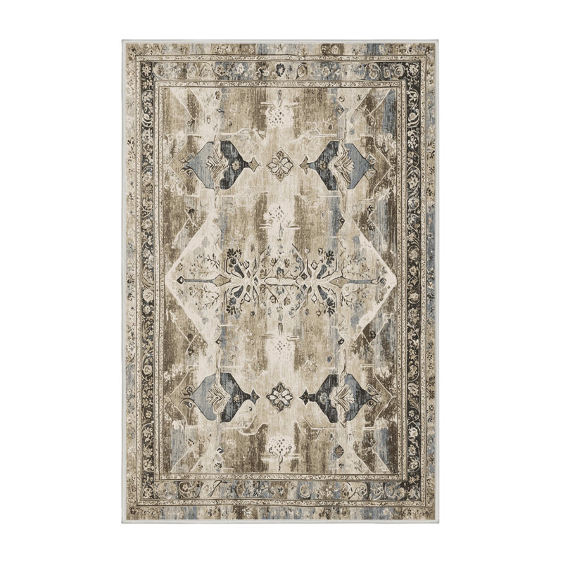 Tapis opulent en mosaïque, Rectangulaire 2 pi x 3 pi
