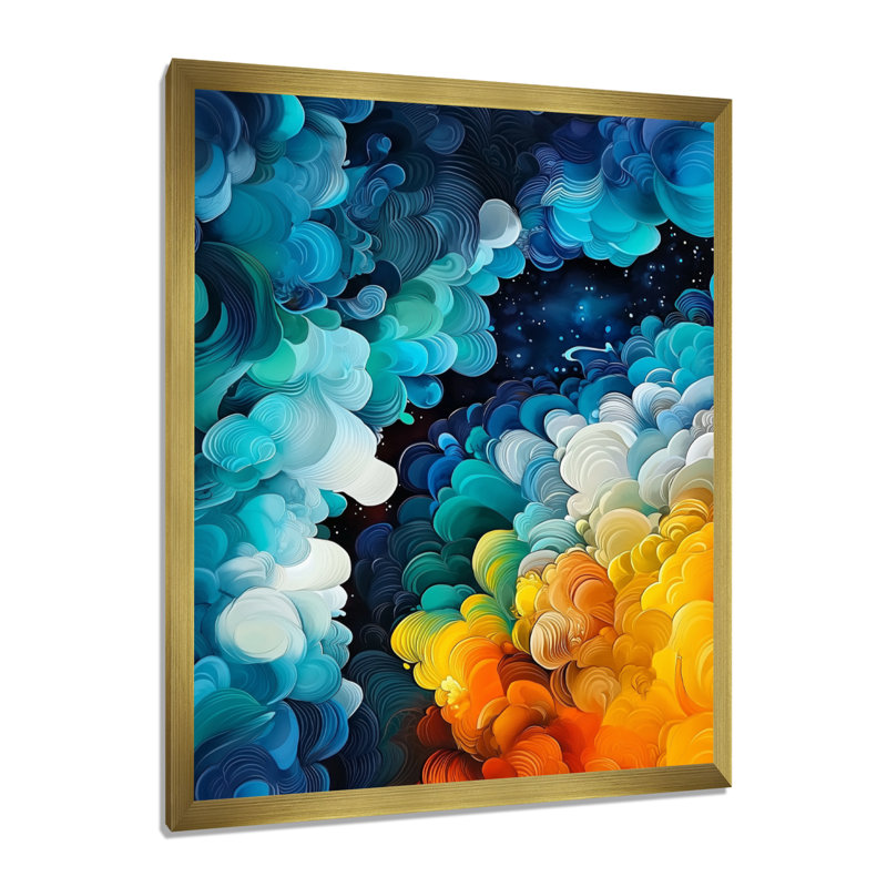 Okajima - Abstract Wall Art Prints, H 20 po x l 12 po, Reproduction encadrée d'une seule photo, Doré
