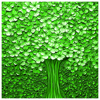 Tapis de bain vert à motif floral
