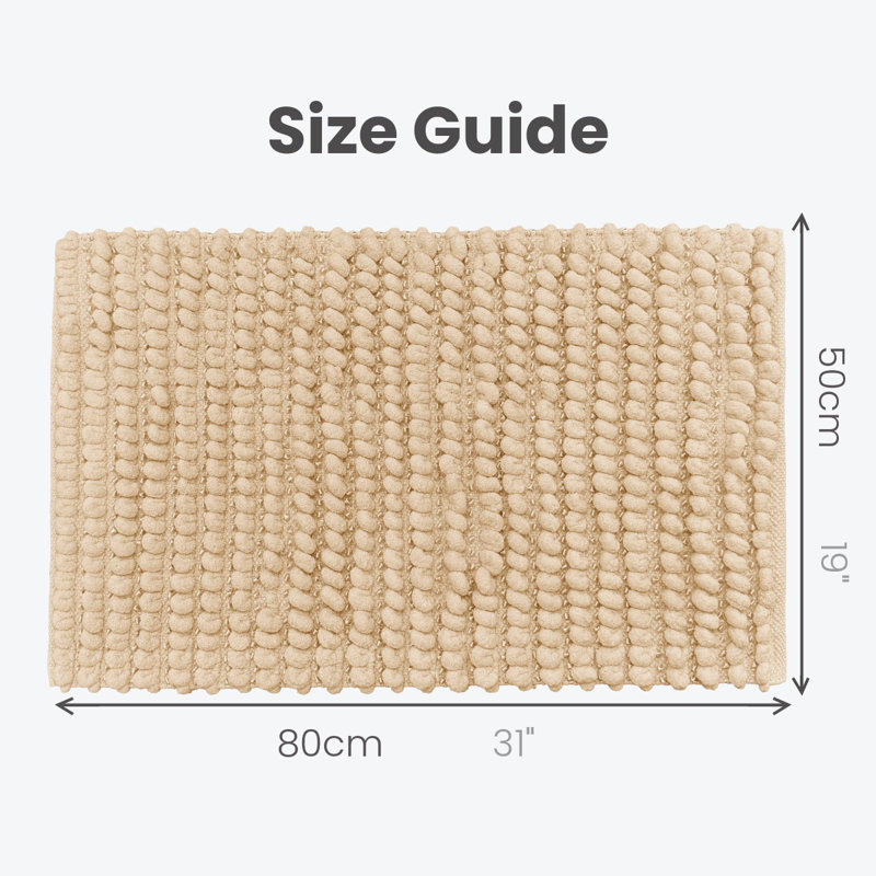 Moonya Rectangle Sparkle Bobble Bath Mat, Stone