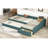 Upholstered Double Daybed With Trundle And Drawer