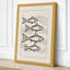 Four Fish Study Japandi - Wrapped Canvas-980701329-980701342