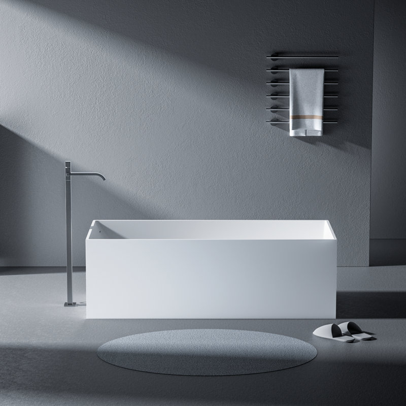 67'' x 28.3'' Freestanding Soaking Solid Surface Bathtub