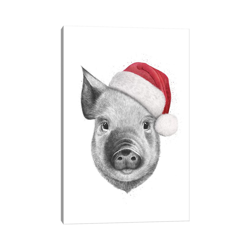 Christmas Pig by Valeriya Korenkova - Wrapped Canvas Print, 101.6cm H x 66.04cm W