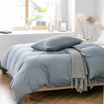 Duvet Cover Set Microfiber No Pattern Duvet Cover Set with Pillow Shams