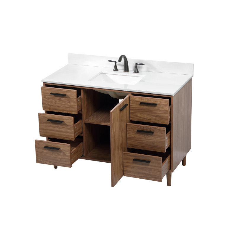 Ensemble de meuble-lavabo simple 48 po Baldwin, Noyer brun