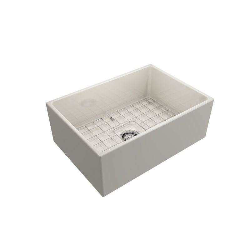 Évier de cuisine de ferme avec accessoires L 27 po x l 19 po, Biscuit