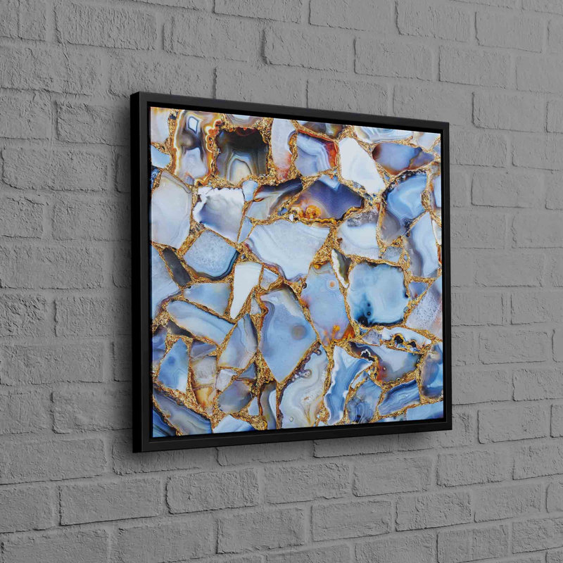 Print on Canvas, 90 cm H x 90 cm W, Framed Print without Mat, Black