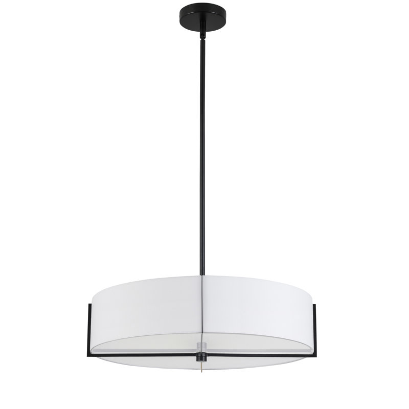 Preston 4 Light Incandescent Pendant, White, Matte Black