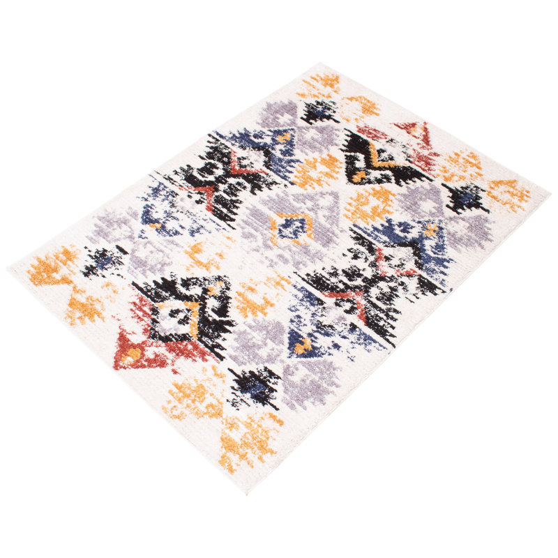Boyett Geometric Indoor Rug, Rectangle 6'7" x 9'6"