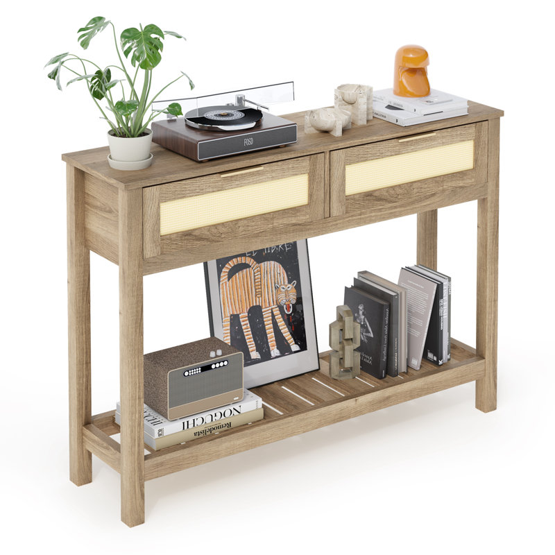 45.3'' Console Table, Natural Wood