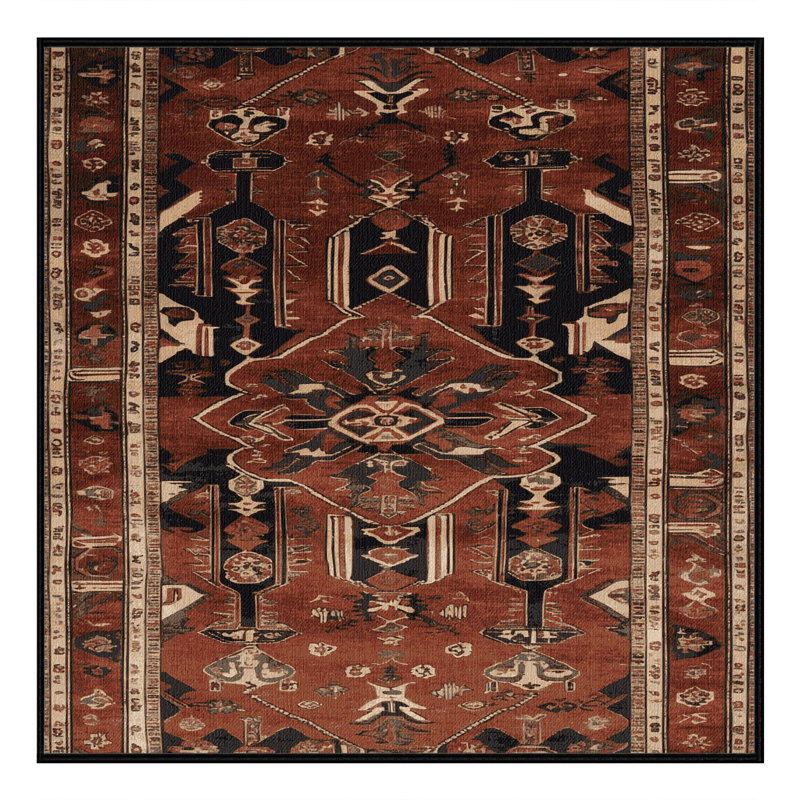 Tapis brun lavable à la machine, Carré 3 pi