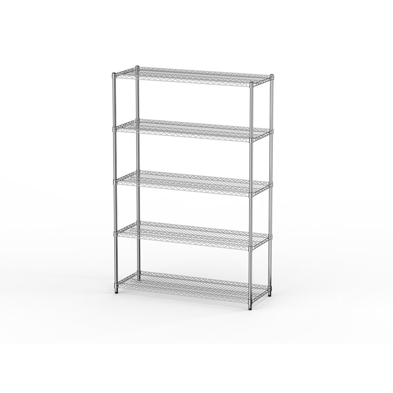 Everest Heavy-Duty 5-Tier Chrome Steel Utility Shelving Unit