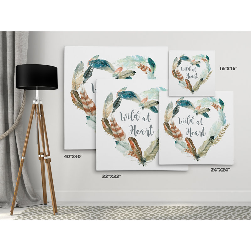 «Feather Wild at Heart», reproduction d'impression sur toile, H 17,5 po x l 17,5 po x P 1,5 po, Cadre noir