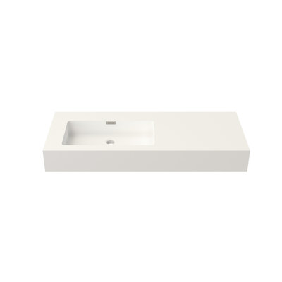 Solid Surface Bathroom Vanity Basin Sink Using Stone Resin, Matte White Finish Color, 48.31 In Deep, 18.86 Wide, 5.99 High, 46.8 Lb Heavy, Suitable For All Configurations And Decor, Stains