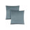 Paquet de 2 coussins décoratifs carrés 18 x 18 po Dusty Blue Satin-Finish, coussins d'intérieur modernes hypoallergéniques