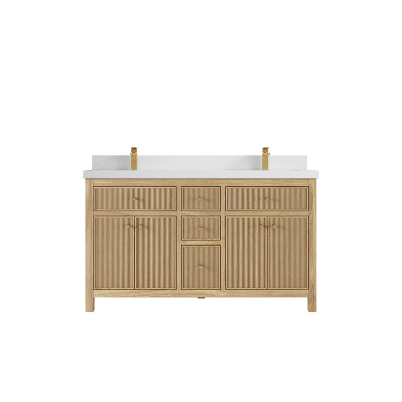 Sonoma 60'' Double Bathroom Vanity with Quartz Top, White