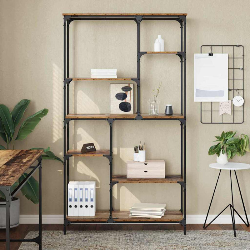 Bookshelf Engineered Wood Living Room Storage Home Furniture Modern, Old Wood