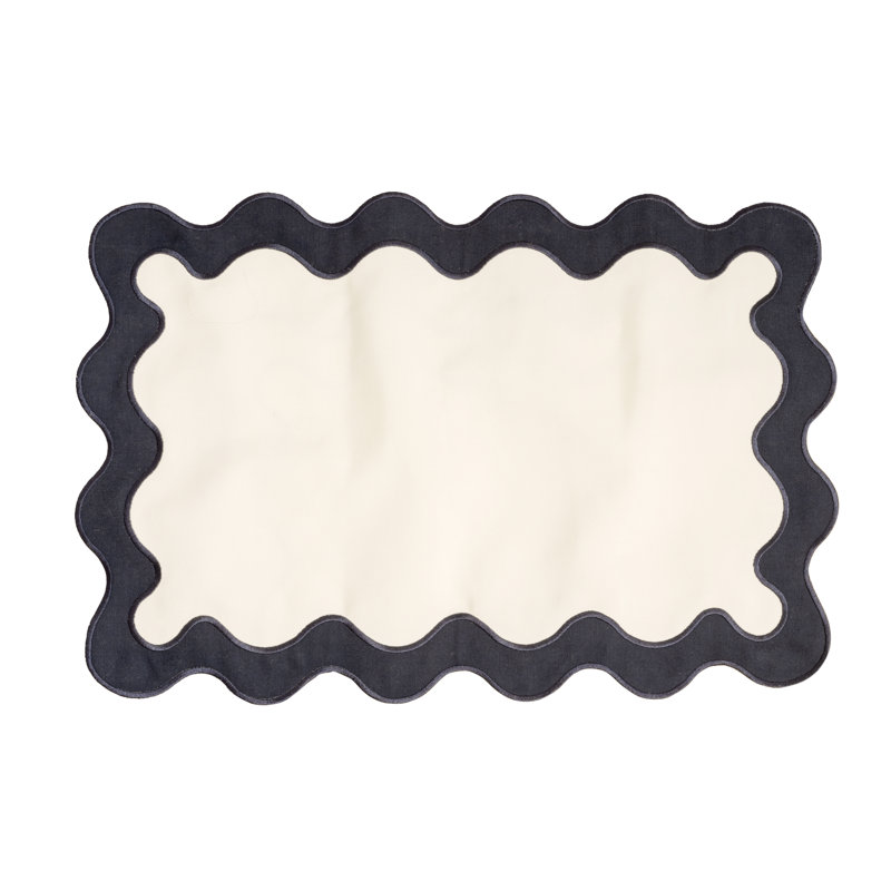  Napperon carré en polyester brodé, Blanc