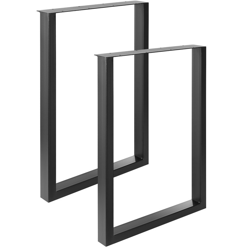 28 Inch Black Adjustable Steel Office Table Legs Set of 2