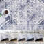 Tapis vintage lavable à la machine Zehorit en bleu / beige / blanc pour le salon, le couloir et le tapis d'entrée-1181594582