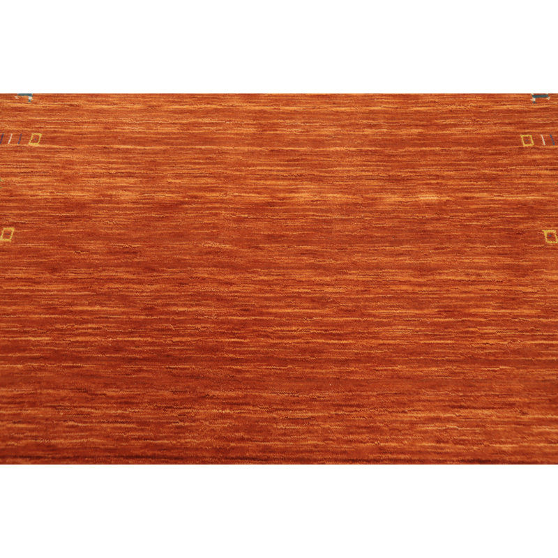 Tapis carré indien carré orange 6x6
