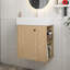 21.6" Floating Bathroom Vanity With Ceramic Basin And Right Side Storage In Wood