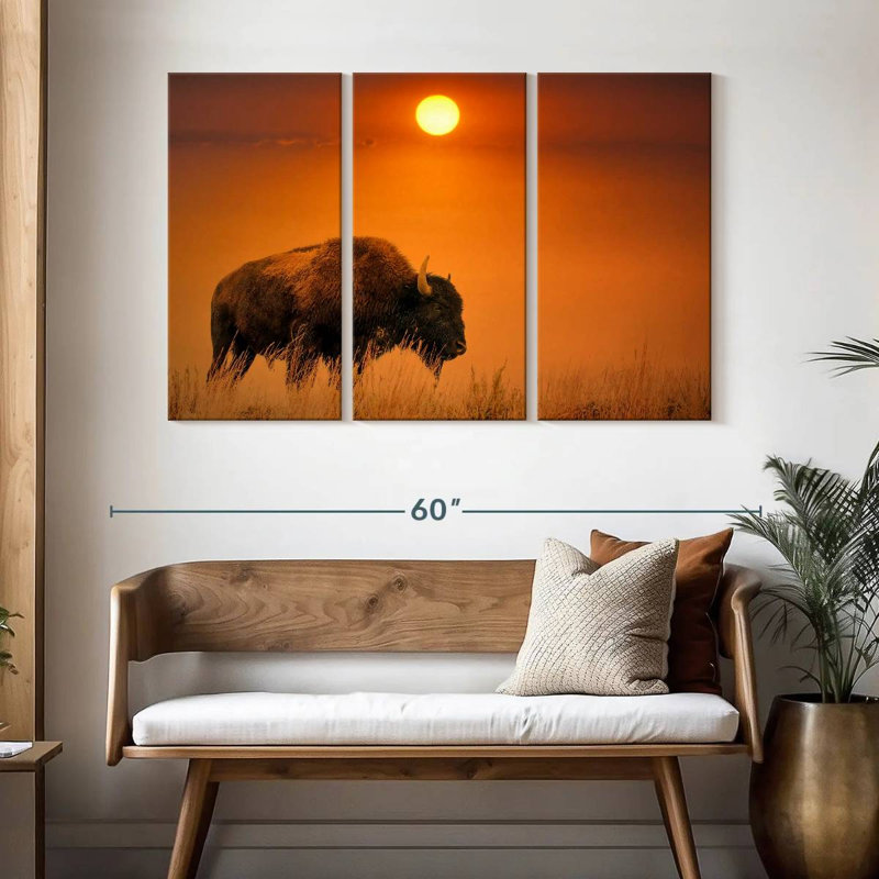 Brampt Bison Sunrise, 32" H x 50" W