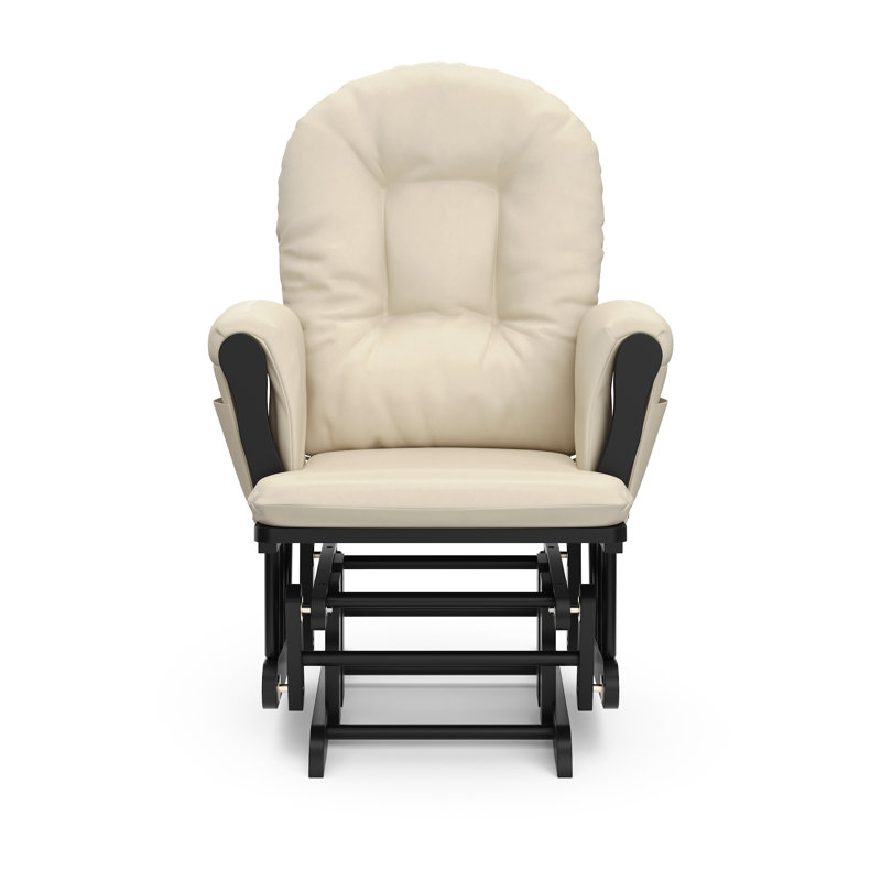 Fauteuil oscillant avec repose-pieds Hoop, Noir, Beige