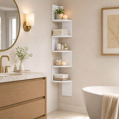 Étagère de coin murale flottante à 5 niveaux pour le rangement de la maison