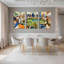 «Abstract Cityscape and Park», art mural tendu sur toile, ensemble de 3 collages géométriques-612690712