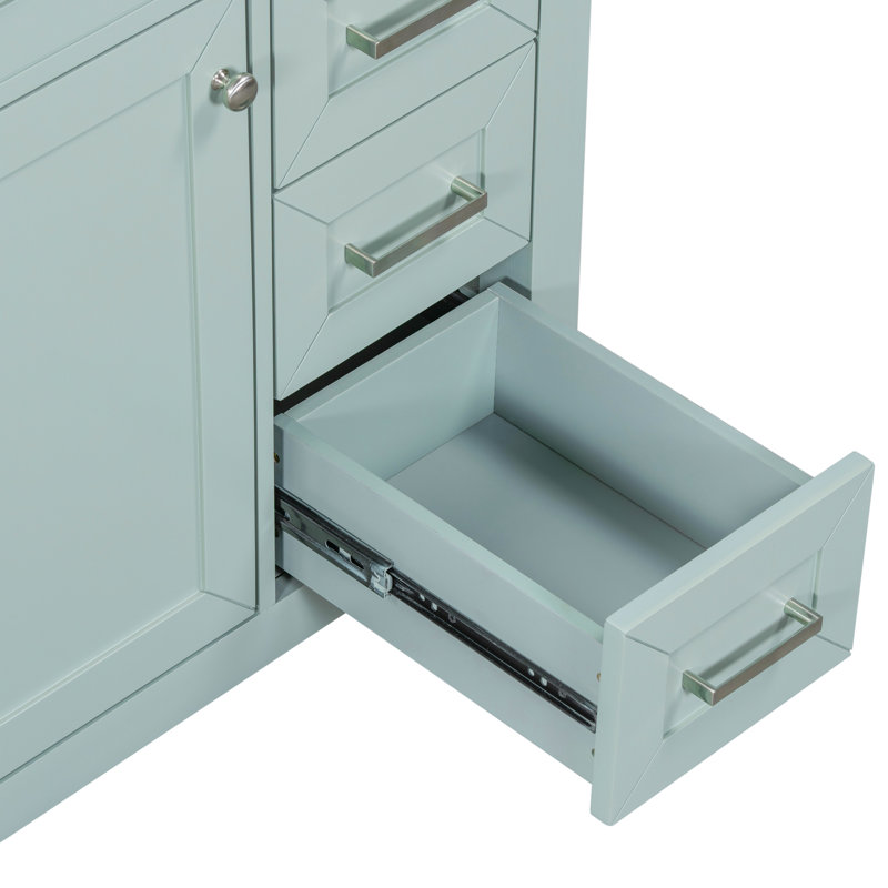 Meuble-lavabo de 30 po avec lavabo en céramique, système de support d'armoire. Style contemporain. Structure et bois massif. Assemblage requis. Revêtement imperméable. Système de teinture.