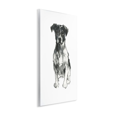 «Minimal Dog», art mural sur bois par Cartissi