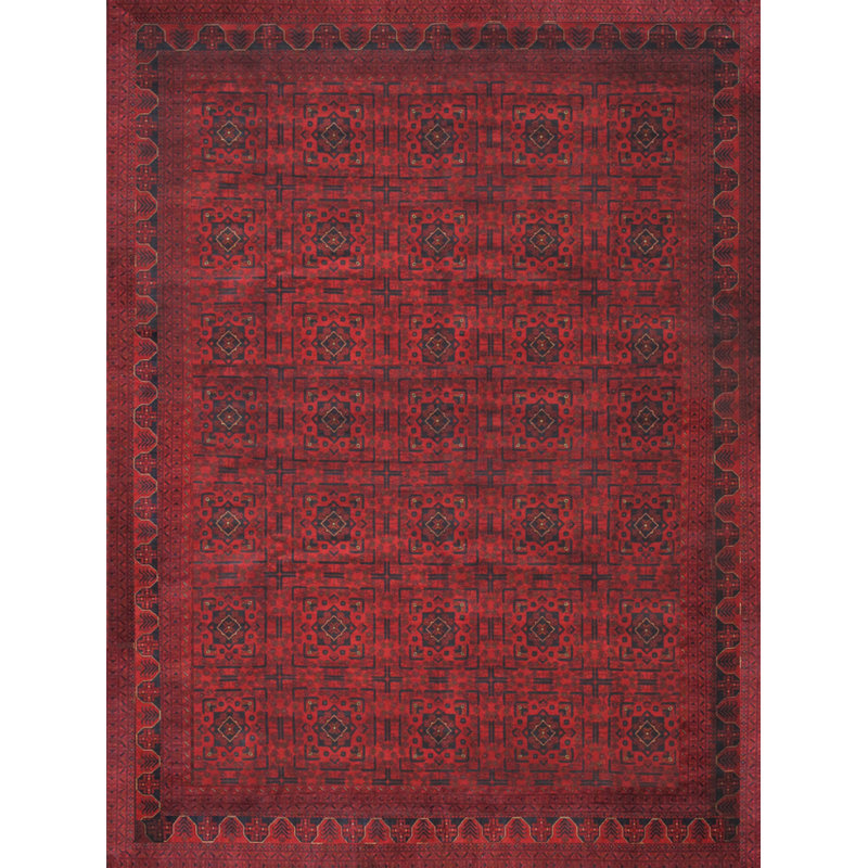 Tapis en laine d'agneau bourgogne noué à la main Yamoud