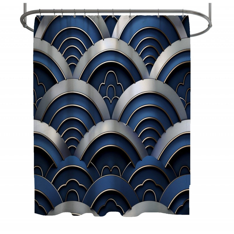 Dayvanee Geometric Shower Curtain, 73" H x 70" W