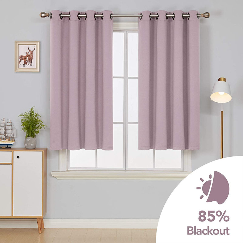 Egremt Room Darkening Curtains / Drapes Pair, 52" W x 72" L, Lavender